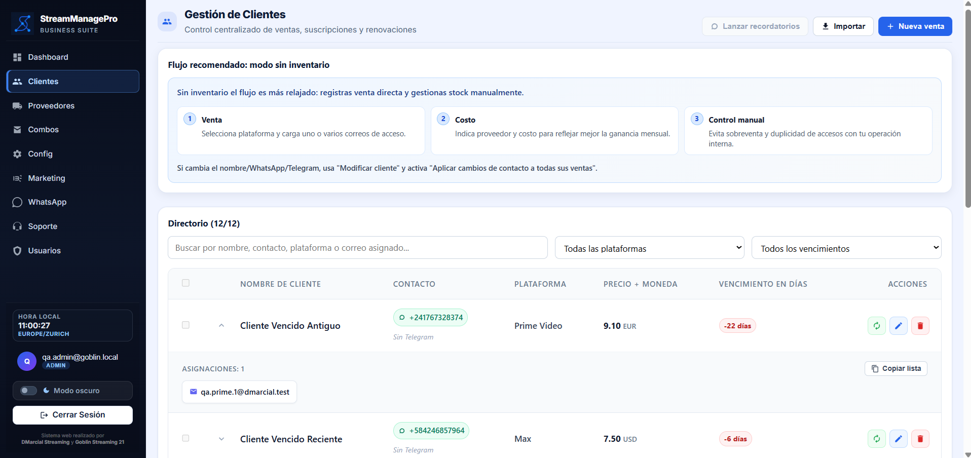 Captura Lista de Clientes